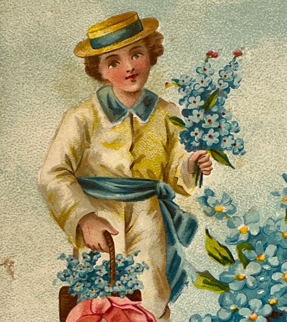 Antique 1908 Ephemera Postcard Edwardian Era Dressed Boy Birthday Greetings SEE